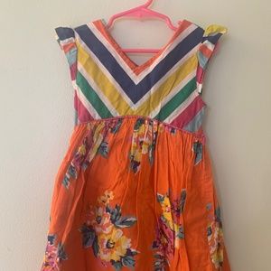 Festive, floral and stripe girls dress